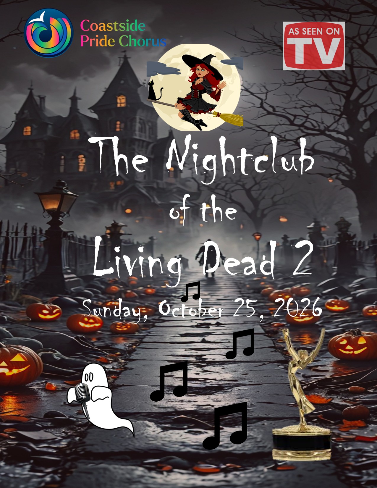 pride chorus Nightclub of the living dead black and white graveyard drawing